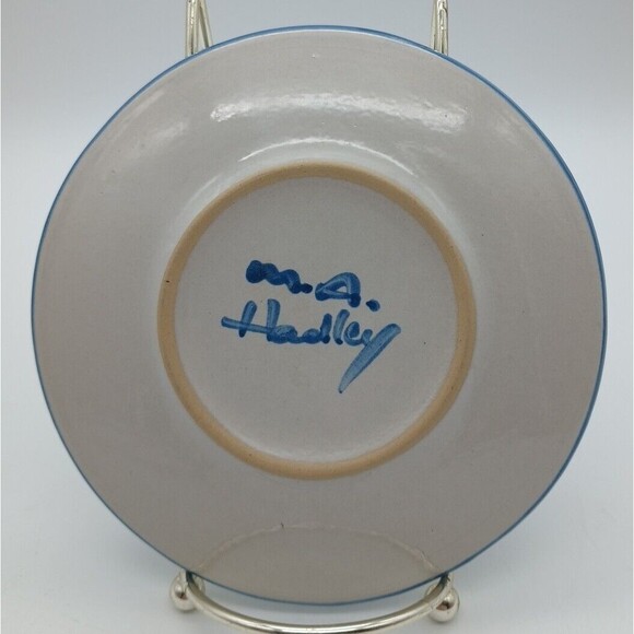 M A Hadley Pottery Plate Dog Puppy  Stoneware Vintage - Picture 2 of 6